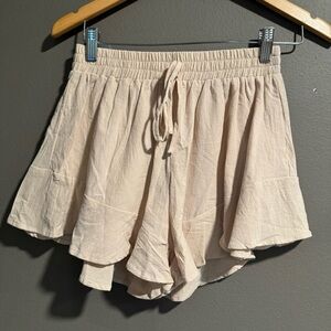 Floerns Ruffle Hem 100% Cotton Shorts Size Small